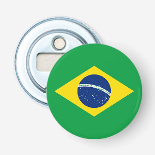 Patriottische Brazilië Vlag Flessenopener Button Flesopener