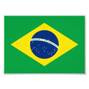Patriottische Brazilië vlag foto afdruk