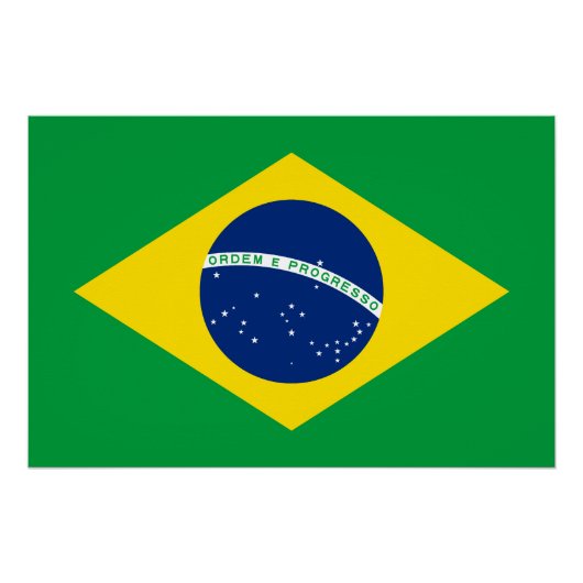 Patriottische Brazilië Vlag Poster (Voorkant)
