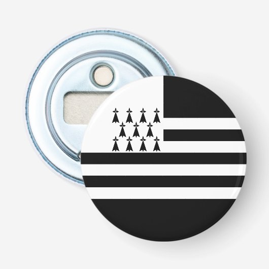 Patriottische Bretonse Vlag Button Flesopener (Voorkant)
