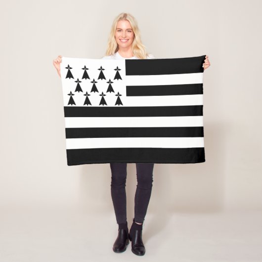 Patriottische Bretonse Vlag Fleece Deken (In situ)