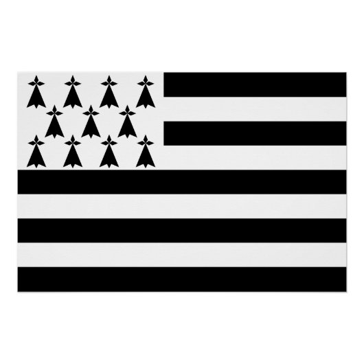 Patriottische Bretonse Vlag Perfect Poster (Voorkant)