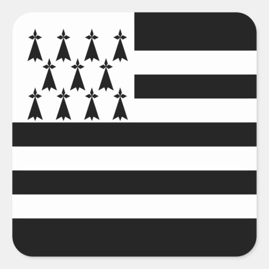 Patriottische Bretonse Vlag Vierkante Sticker (Voorkant)