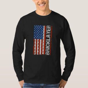 Patriottische bricklayer vlag Verenigde Staten Bur T-shirt