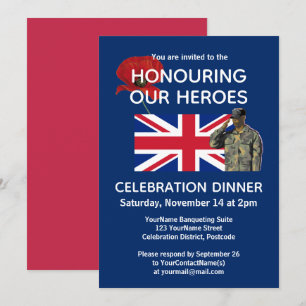 Patriottische Britse UK-vlag veteranen diner Kaart
