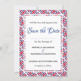 Patriottische Britse UNIE JACK Bruiloft Save The Date