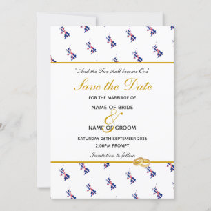 Patriottische Britse UNION JACK Map Wedding Save The Date