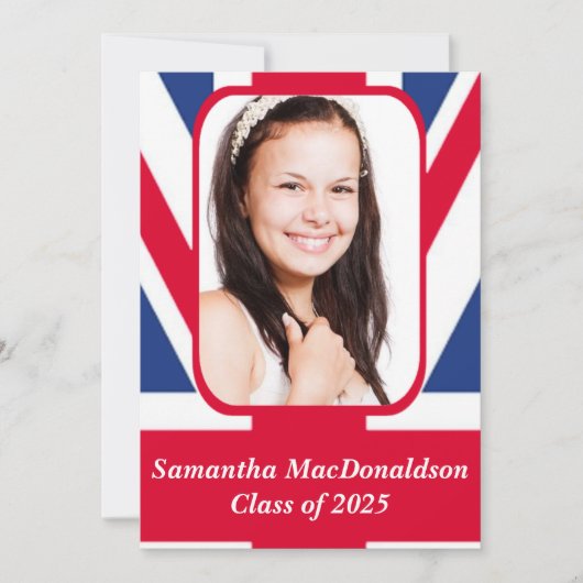 Patriottische Britse vlag foto afstuderen Kaart (Voorkant)