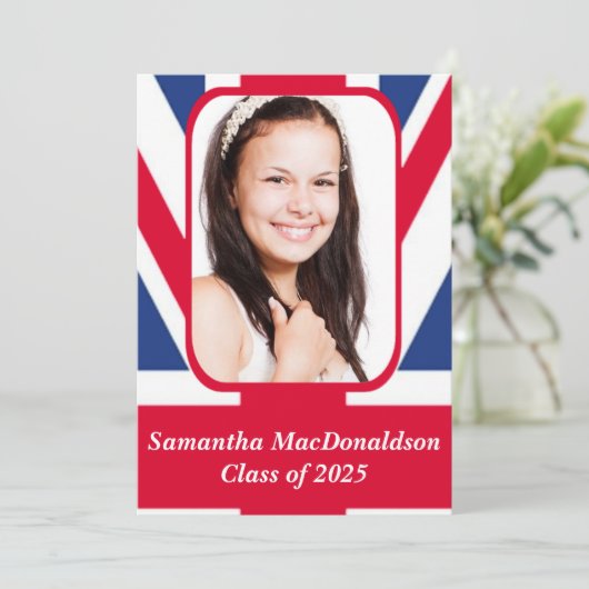 Patriottische Britse vlag foto afstuderen Kaart (Staand voorkant)