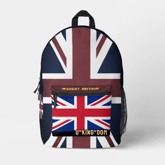 Patriottische Britse vlag rugzak, Union Jack / Ver Bedrukte Rugzak (Voorkant)