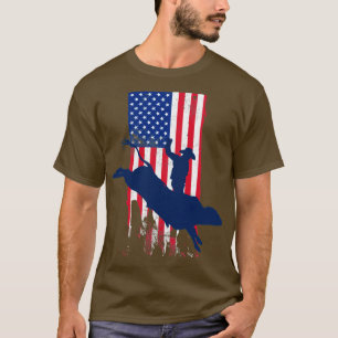 Patriottische Bucking Bull Rider Cowboy met Amerik T-shirt
