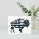 Patriottische Buffalo Amerikaanse vlag Briefkaart (Staand voorkant)