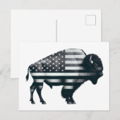 Patriottische Buffalo Amerikaanse vlag Briefkaart (Voorkant / Achterkant)
