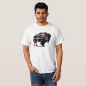 Patriottische Buffalo Amerikaanse vlag T-shirt (Voorkant volledig)
