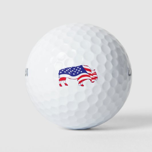 Patriottische Buffalo Golfballen (Voorkant)