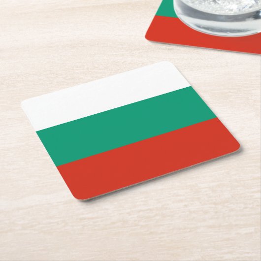 Patriottische Bulgaarse vlag Kartonnen Onderzetters (Schuin)