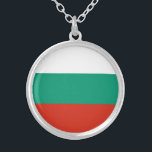 Patriottische Bulgaarse vlag Zilver Vergulden Ketting<br><div class="desc">De nationale vlag van Bulgarije.</div>