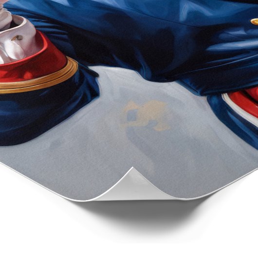 Patriottische Bulldog in Uncle Sam pose Poster (Hoek)