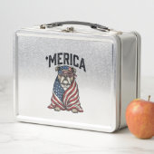 Patriottische Bulldog 'Merica Vintage Vector T-shi (In situ)