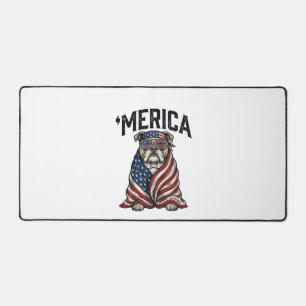 Patriottische Bulldog 'Merica Vintage Vector T-shi Bureaumat