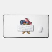 Patriottische Bulldog Met Vlag Vectorontwerp_1 Bureaumat (Keyboard & Muis)