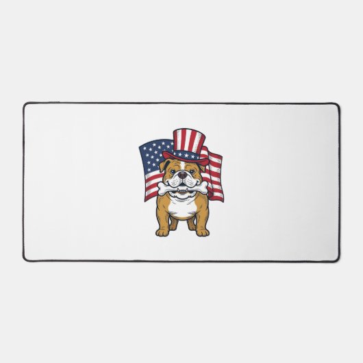 Patriottische Bulldog Met Vlag Vectorontwerp_1 Bureaumat (Voorkant)
