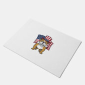 Patriottische Bulldog Met Vlag Vectorontwerp_1 Deurmat (Schuin)