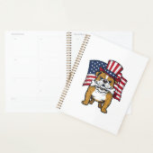 Patriottische Bulldog Met Vlag Vectorontwerp_1 Planner (Display)