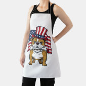 Patriottische Bulldog Met Vlag Vectorontwerp_1 Schort (Insitu)