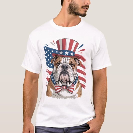 Patriottische Bulldog T-shirt (Voorkant)