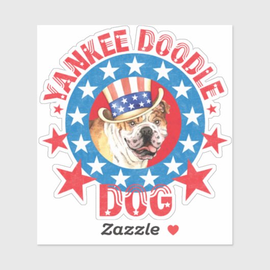 Patriottische Bulldog Vinyl Sticker (Vel)