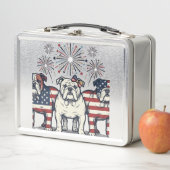Patriottische Bulldog Vuurwerk Vintage Gravure Ont (In situ)