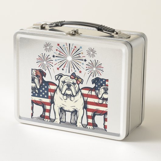 Patriottische Bulldog Vuurwerk Vintage Gravure Ont (Voorkant)