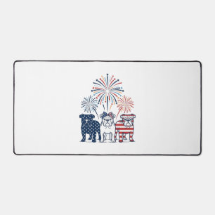Patriottische Bulldog Vuurwerk Vintage Vector Desi Bureaumat