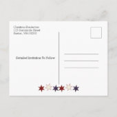 Patriottische bunting Family Reunion sparen de dat Aankondigingskaart (Achterkant)