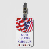 Patriottische Bunting God zegene Amerika Sjabloon Bagagelabel (Voorkant (verticaal))