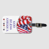 Patriottische Bunting God zegene Amerika Sjabloon Bagagelabel (Voorkant (horizontaal))