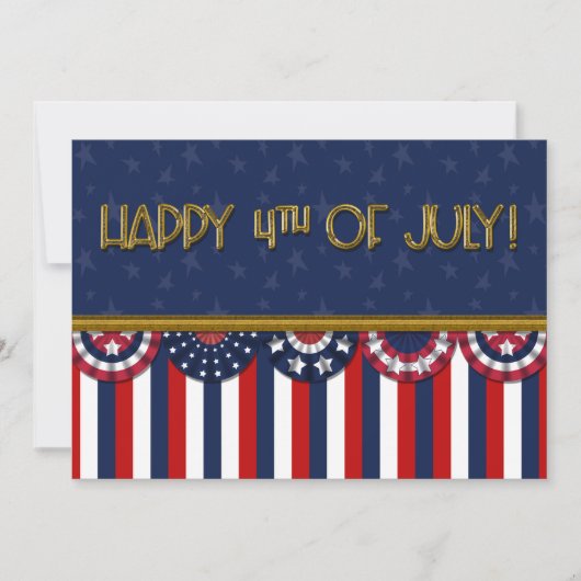 Patriottische Bunting Vlaggen Gelukkig 4th van Jul (Voorkant)