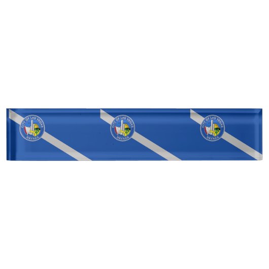 Patriottische bureau naambord met vlag van Las Veg (Voorkant)