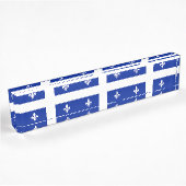 Patriottische bureau naambord met vlag van Quebec