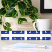 Patriottische bureau naambord met vlag van Quebec