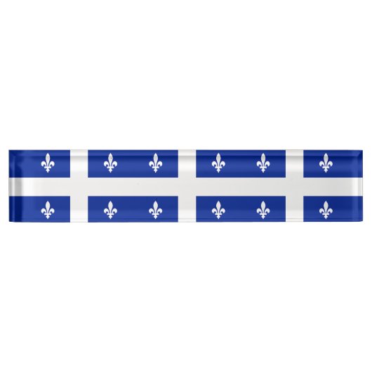 Patriottische bureau naambord met vlag van Quebec (Voorkant)