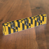 Patriottische bureaunaamplaat met vlag van Baltimo Naambordje (Zijkant)