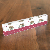 Patriottische bureaunaamplaat met vlag van Califor Naambordje (Zijkant)