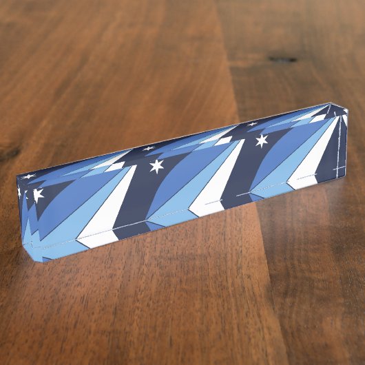 Patriottische bureaunaamplaat met vlag van Columbi Naambordje (Zijkant)