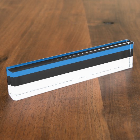 Patriottische bureaunaamplaat met vlag van Estland Naambordje (Zijkant)