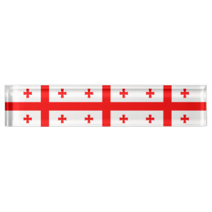 Patriottische bureaunaamplaat met vlag van Georgië Naambordje