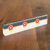 Patriottische bureaunaamplaat met vlag van Tulsa C Naambordje (Zijkant)