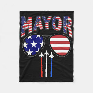 Patriottische burgemeester 4 juli Amerikaanse vlag Fleece Deken