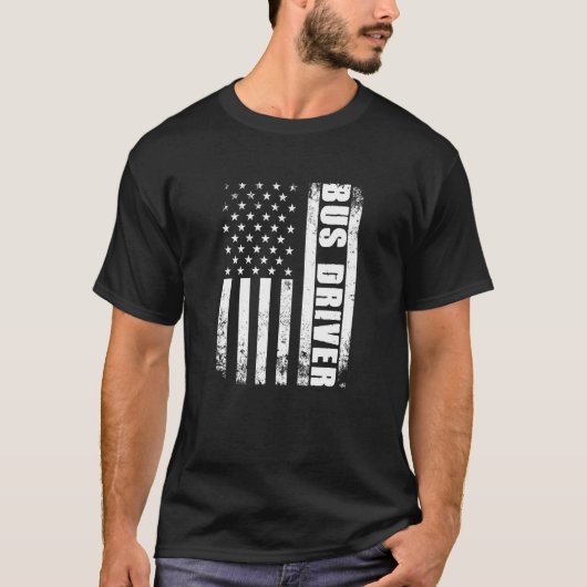 Patriottische buschauffeur Job Werk Amerikaanse vl T-shirt (Voorkant)